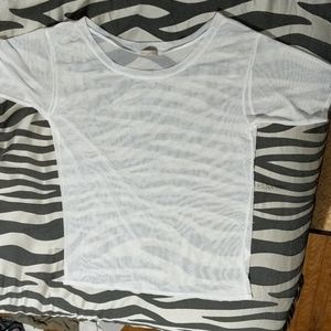 Oversized white mesh shirt